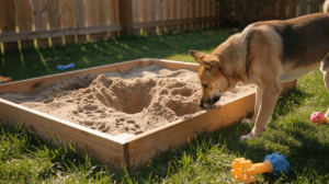 Stop dog digging with a designated backyard sandbox