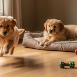 When do puppies calm down during active indoor play